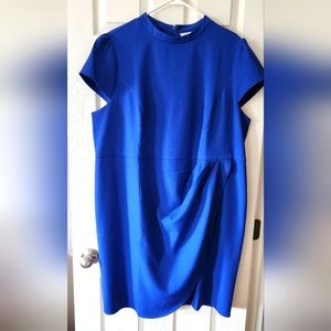 Lark & Ro Women's Plus Size Dress, Mockneck Ruched, 18, EUC